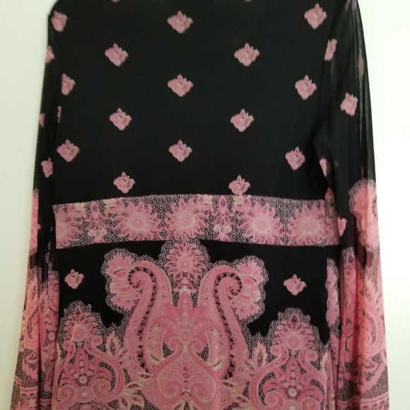 2 for $25 INC Black & Pink Blouse - Picture 6 of 8